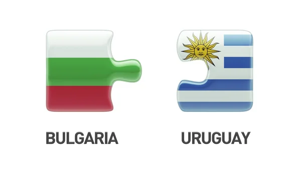 Uruguay Bulgaria Puzzle Concepto —  Fotos de Stock