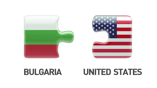 アメリカ合衆国ブルガリア パズル コンセプト — ストック写真