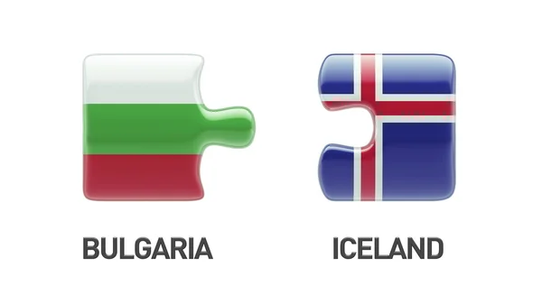 Islande Bulgarie Puzzle Concept — Photo