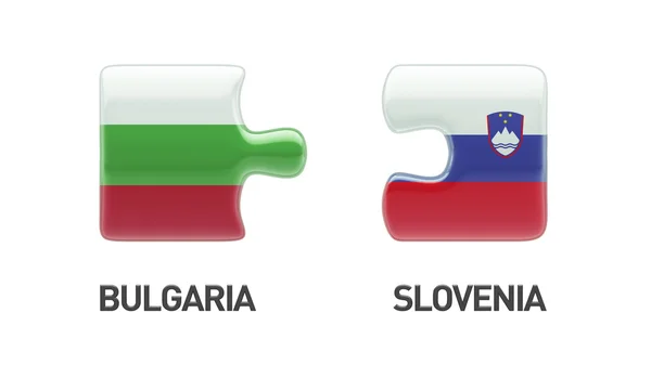 斯洛文尼亚保加利亚拼图概念 — 图库照片
