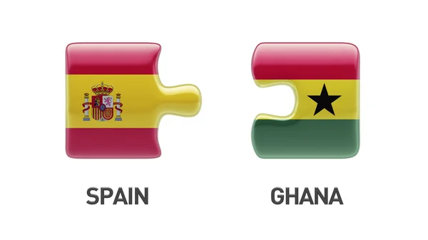 Koncept Puzzle Španělsko Ghana — Stock fotografie