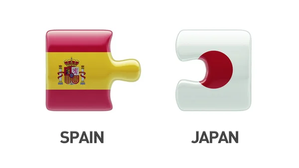 Spanien Japan Puzzle-Konzept — Stockfoto