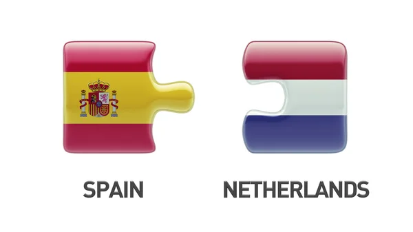 Hiszpania Holandia logiczne pojęcia — Zdjęcie stockowe