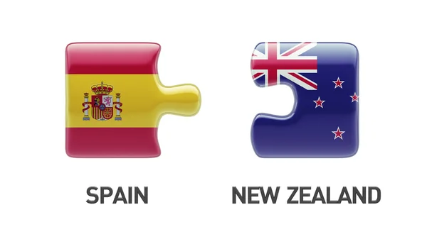 Spain New Zealand  Puzzle Concept — Stock Photo, Image