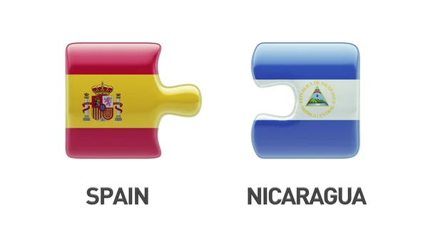 Espagne Nicaragua Puzzle Concept — Photo