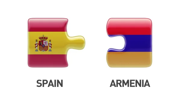 西班牙亚美尼亚拼图概念 — 图库照片