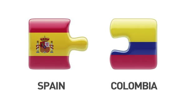 Spain Colombia  Puzzle Concept — Stock Photo, Image