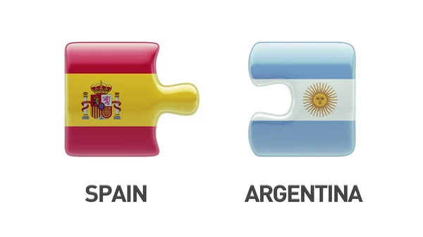 Spanien argentina puzzle konzept — Stockfoto