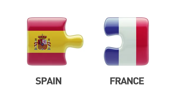 Spanien Frankreich Puzzle-Konzept — Stockfoto