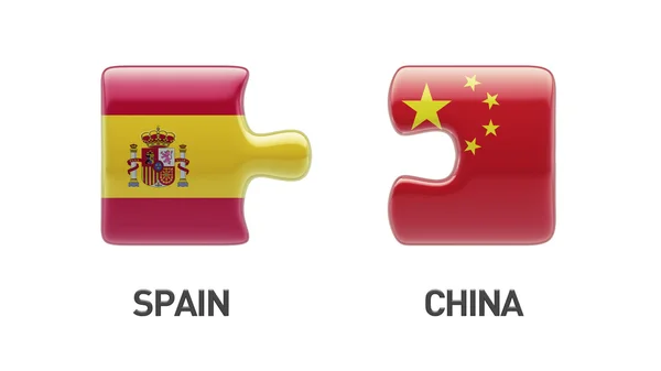 Spain China  Puzzle Concept — Stock Photo, Image