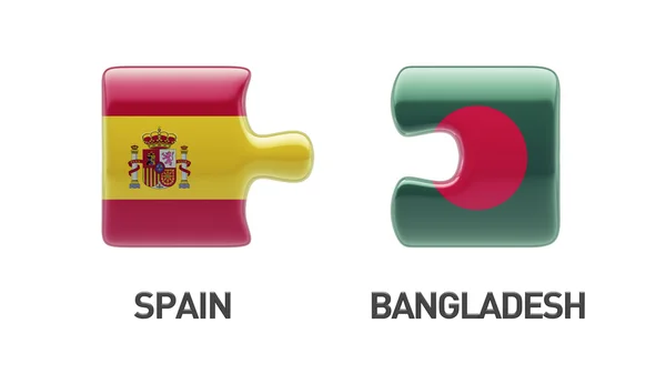 Spain Bangladesh  Puzzle Concept — Stock Photo, Image