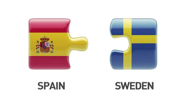 Suède Espagne Puzzle Concept — Photo