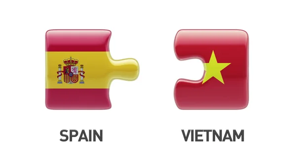 Vietnam España Puzzle Concepto — Foto de Stock