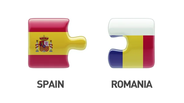 Romania Spain  Puzzle Concept — Stock Photo, Image