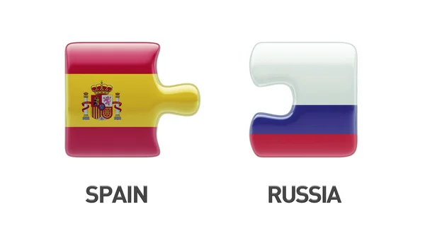 Russland Spanien Puzzle-Konzept — Stockfoto