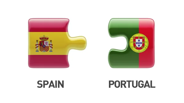 Portugal Espanha Puzzle Concept — Fotografia de Stock