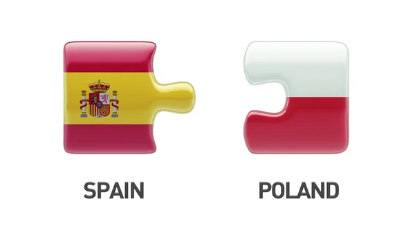 Poland Spain  Puzzle Concept — Stock Photo, Image