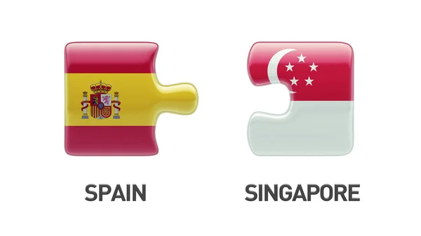 Singapore Spagna Puzzle Concept — Foto Stock