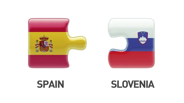 Slowenien Spanien Puzzle-Konzept — Stockfoto