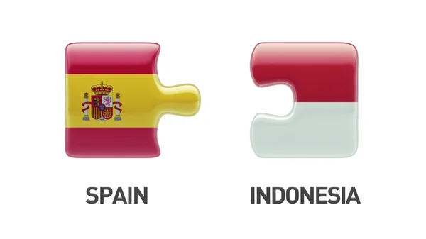 Indonésie Espagne Puzzle Concept — Photo