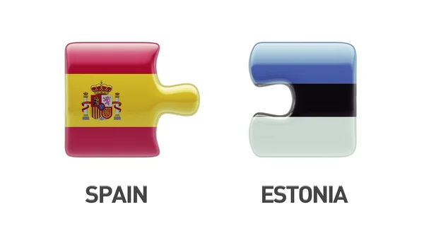 Estland Spanien Puzzle-Konzept — Stockfoto