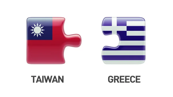 Taiwan Greece  Puzzle Concept — Stock Photo, Image