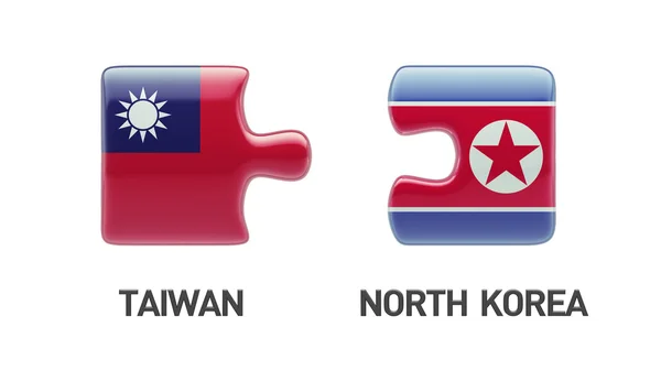 Taiwán Corea del Norte Puzzle Concepto — Foto de Stock