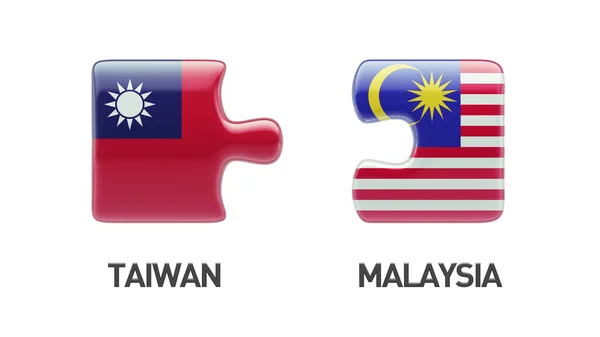대만 말레이시아 퍼즐 개념 — 스톡 사진