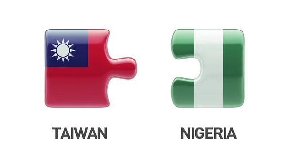 Concepto de Puzzle de Nigeria Taiwán — Foto de Stock