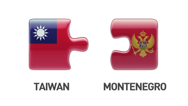 Concepto de Puzzle Taiwán Montenegro —  Fotos de Stock