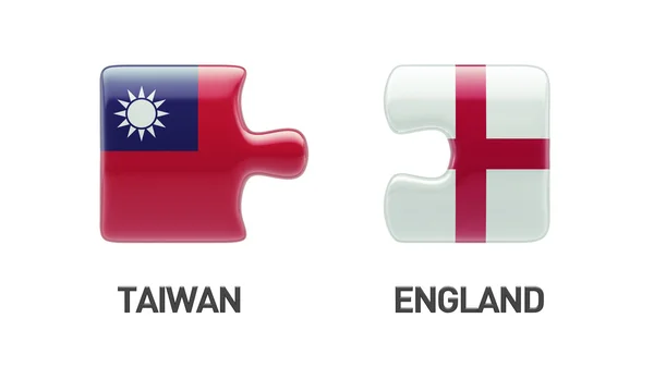 Taiwán Inglaterra Puzzle Concepto — Foto de Stock