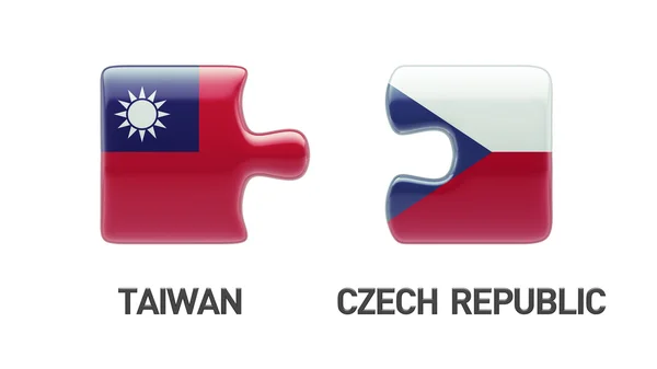 Taiwan Tsjechië puzzel Concept — Stockfoto