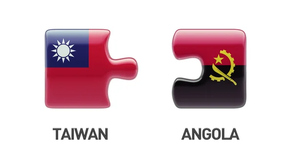 Conceito de quebra-cabeça de Angola de Taiwan — Fotografia de Stock
