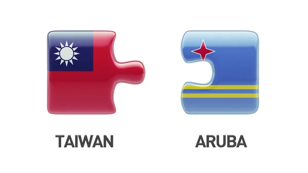 Taiwán Aruba Puzzle Concept —  Fotos de Stock