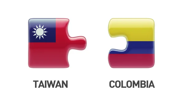 Taiwan Colombia concetto di puzzle — Foto Stock