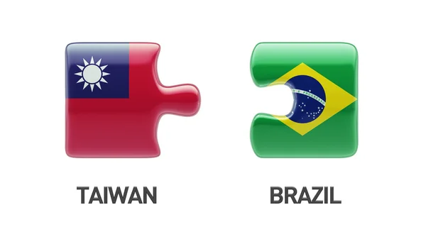 Taiwan Brazilië puzzel Concept — Stockfoto