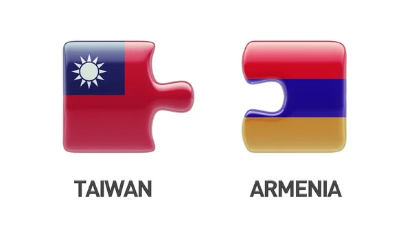 Concepto de Puzzle Armenia Taiwan — Foto de Stock