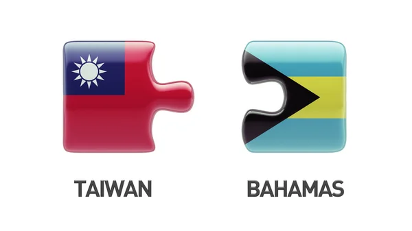 Concetto di Puzzle di Taiwan Bahamas — Foto Stock