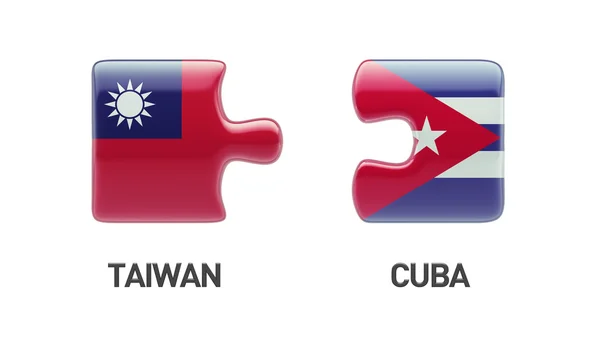 Conceito de Puzzle Taiwan Cuba — Fotografia de Stock