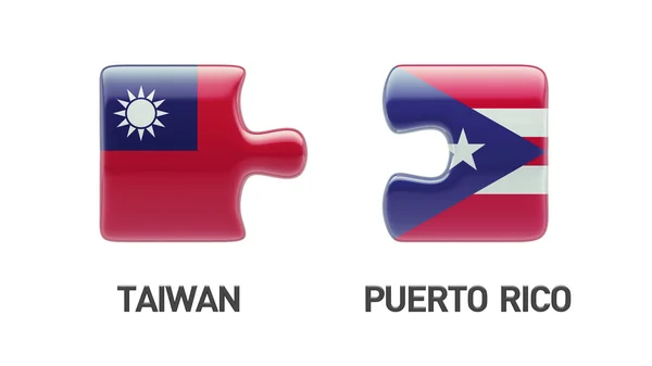 Puerto Rico Taiwan Concetto di Puzzle — Foto Stock