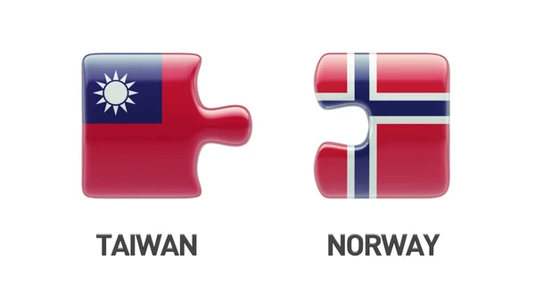 Norway Taiwan  Puzzle Concept — Stock Photo, Image