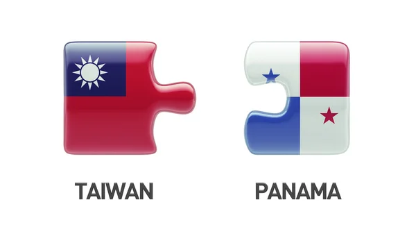 Panama Taiwan puzzel Concept — Stockfoto