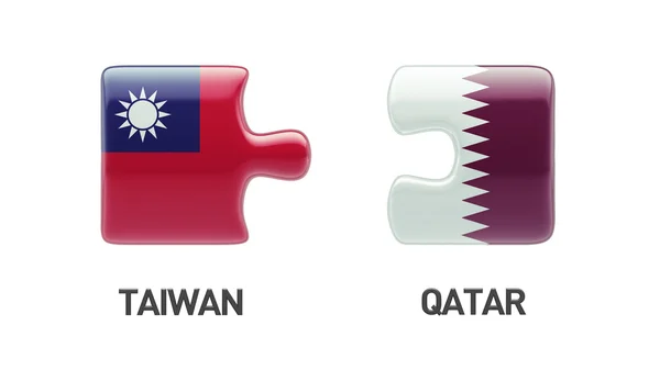 Conceito de quebra-cabeça de Taiwan de Qatar — Fotografia de Stock