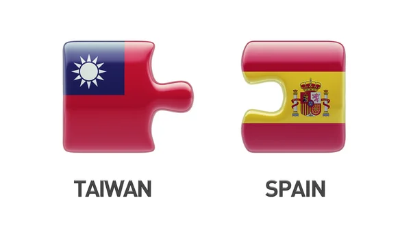 Taiwán España Puzzle Concepto — Foto de Stock