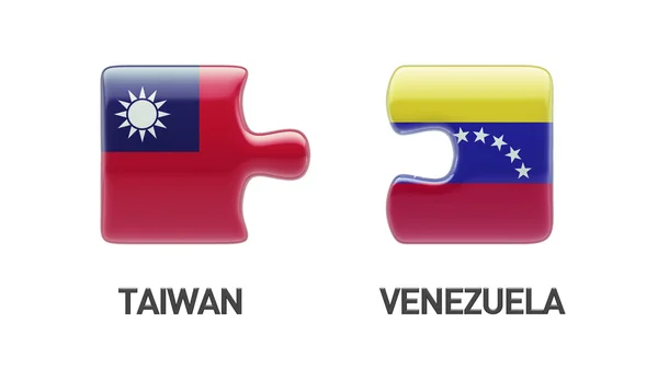 Venezuela Taiwan Concetto di Puzzle — Foto Stock