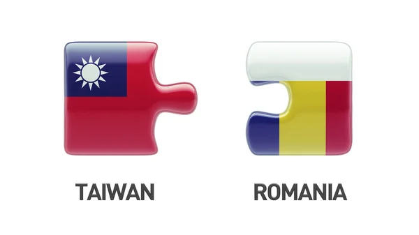 Concetto di Puzzle di Taiwan Romania — Foto Stock