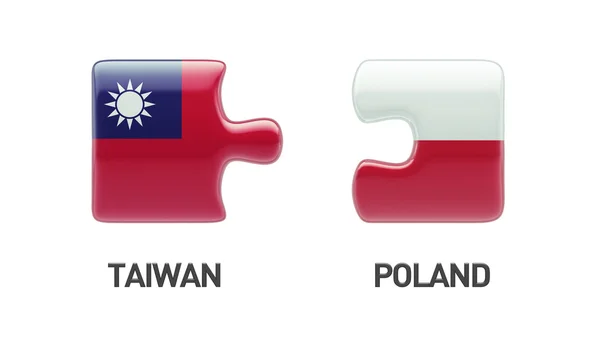 Polonia Taiwan Puzzle Concept — Foto Stock