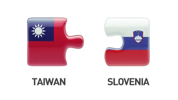 Slowenien Taiwan Puzzle-Konzept — Stockfoto