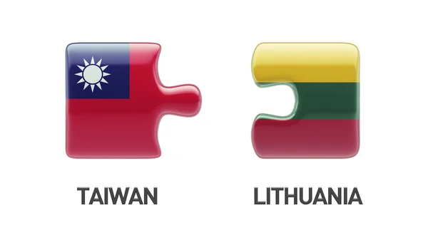 Lituania Taiwan Puzzle Concept —  Fotos de Stock