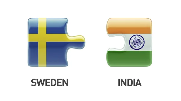 Sweden India  Puzzle Concept — Stock Photo, Image